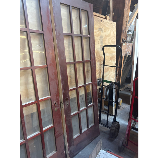 83in x 28in Stained/Painted Doors w/ Glass