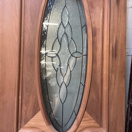 The Door So Fine, It Should Be Framed - Mahogany Exterior Door with Leaded Glass Pane 96"x42"