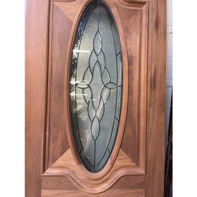 The Door So Fine, It Should Be Framed - Mahogany Exterior Door with Leaded Glass Pane 96"x42"