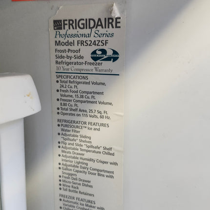 Frigidaire Gallery Professional Series Fridge