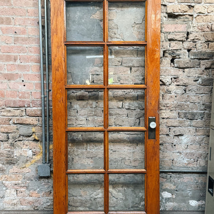 78" x 33 3/4"  10-Pane Glass Antique Hardwood Door with Glass Knob