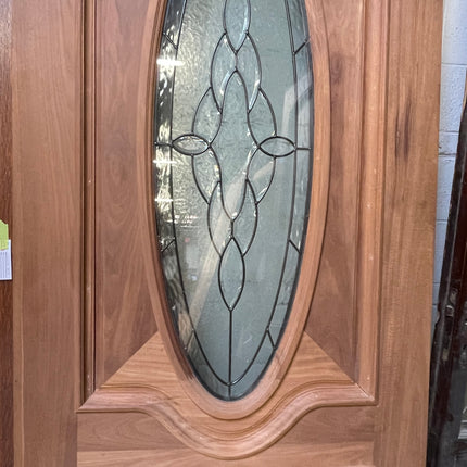The Door So Fine, It Should Be Framed - Mahogany Exterior Door with Leaded Glass Pane 96"x42"