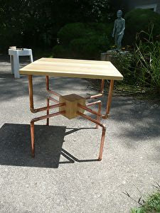 Plywood and Copper Pipe Cube Table