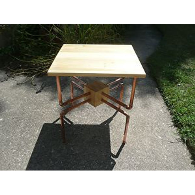 Plywood and Copper Pipe Cube Table