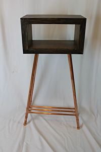 Mid-Century-ish Plywood and Copper Pipe Table/Stand
