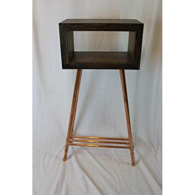 Mid-Century-ish Plywood and Copper Pipe Table/Stand