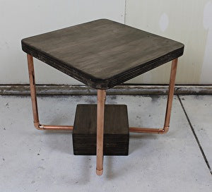 Kona-Stained Poplar and Copper Pipe Cube Table