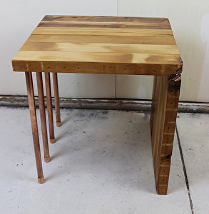 Reclaimed 2x4 and Copper Pipe Waterfall Table