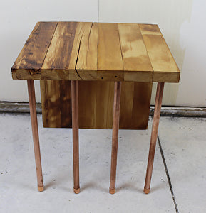 Reclaimed 2x4 and Copper Pipe Waterfall Table