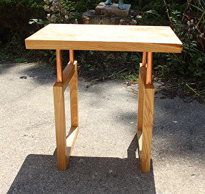 Ash and Copper Pipe End Table