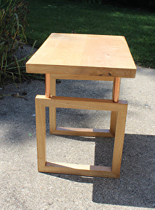 Ash and Copper Pipe End Table