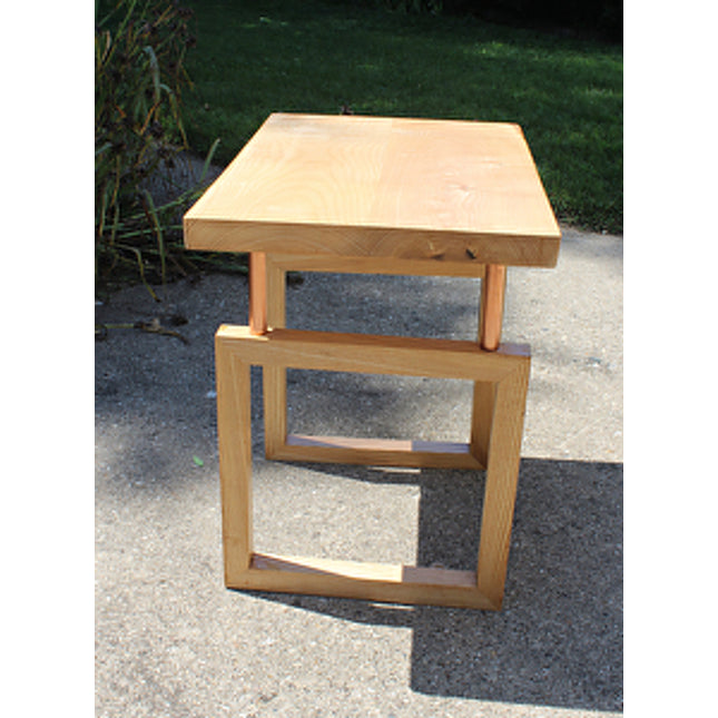 Ash and Copper Pipe End Table