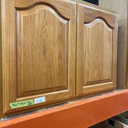 33”W Oak Upper Cabinet