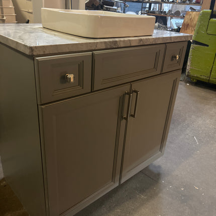 36 3/4in Bathroom Vanity with Matching Countertop Sink