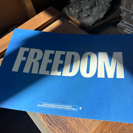 Chicago - "Freedom" 2024 DNC Sign 2 (Blue and Red/Blue and White)