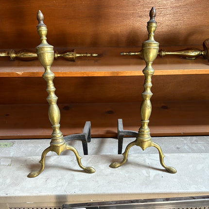 Solid Brass Andirons Set/2