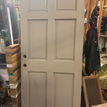 79 5/8in x 36 1/16in 6 Panel Grey Door