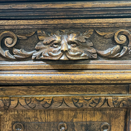 19th Century French Renaissance Revival Carved Oak Sideboard with Mirror