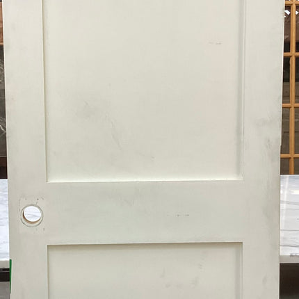 79 7/8” x 29 3/4” 2 Panel Pained Wood Door