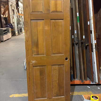 80 1/8in x 30in 6 Panel Stained Door