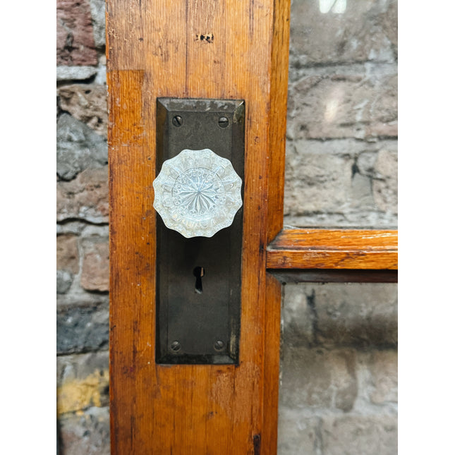 78" x 33 3/4"  10-Pane Glass Antique Hardwood Door with Glass Knob