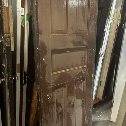 26in x 83 1/4in 5 Panel Brown Painted Interior Door