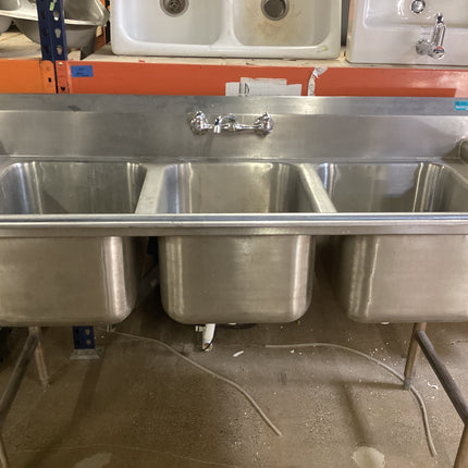Industrial triple sink