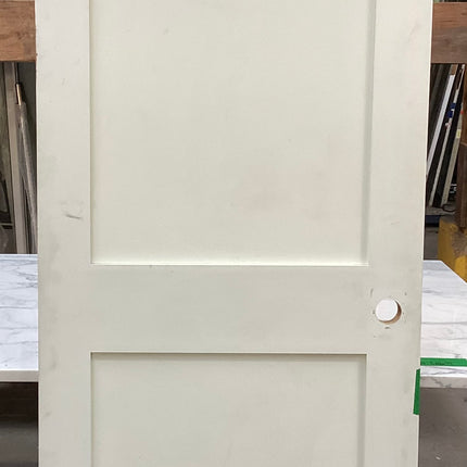 79 7/8” x 29 3/4” 2 Panel Pained Wood Door