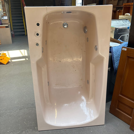 59 1/2in x 35 1/2in Pink Whirlpool Tub