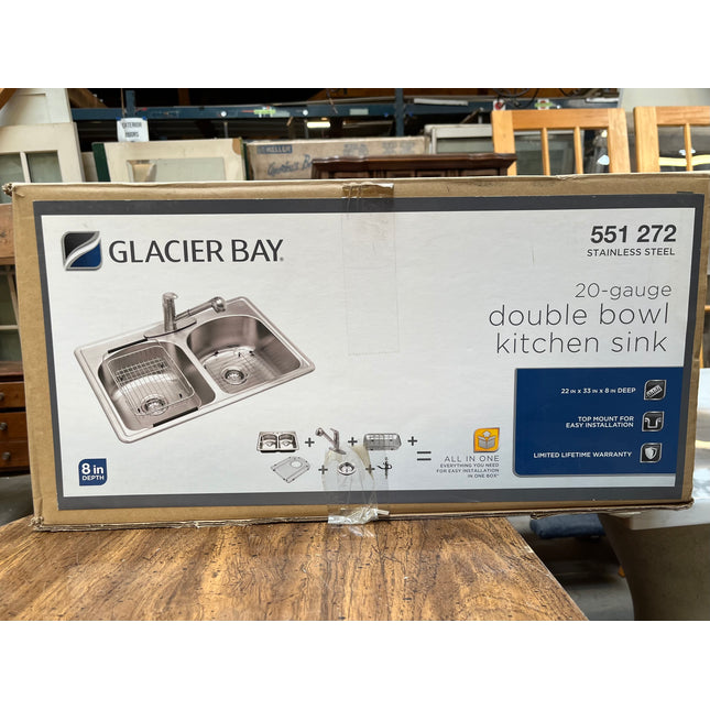 Glacier Bay double bowl kitchen sink
