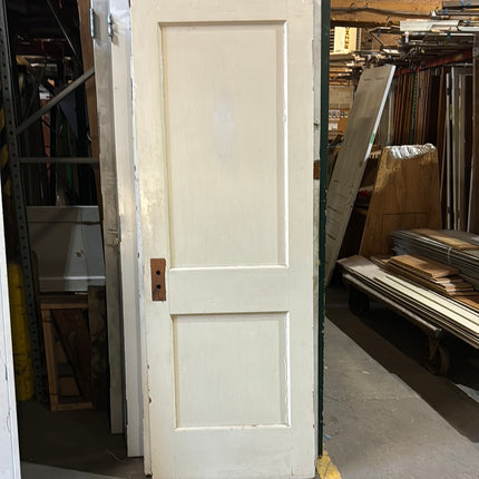 27 3/4 x 77 1/2 White Wooden 2 Panel Door