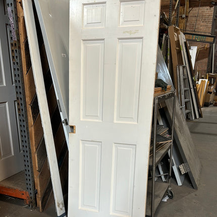 32x80 6 Panel White Interior Pocket Door