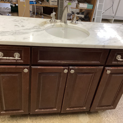 Marble-topped vanity