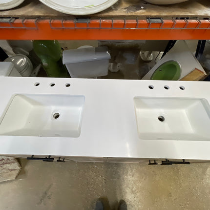 Driftwood Oak Undermount Double Sink Bathroom Vanity