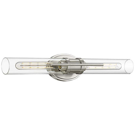 Possini Euro Abron 24” Wide Glass and Brushed Nickel LED Bath Bar