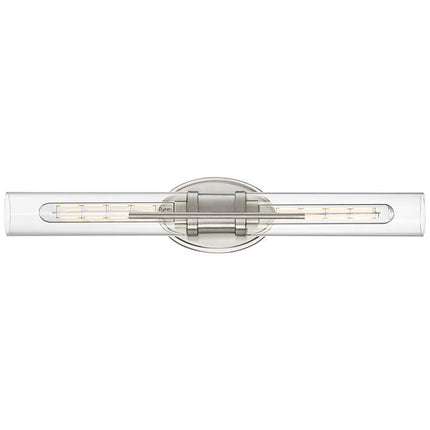 Possini Euro Abron 24” Wide Glass and Brushed Nickel LED Bath Bar