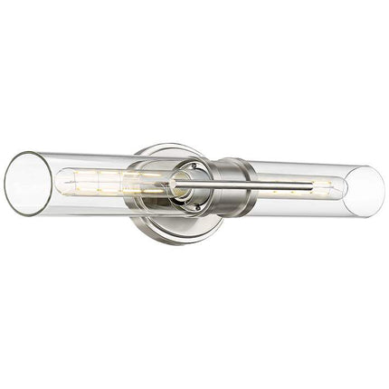 Possini Euro Abron 24” Wide Glass and Brushed Nickel LED Bath Bar