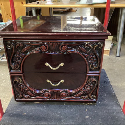 Red 2 drawer side table