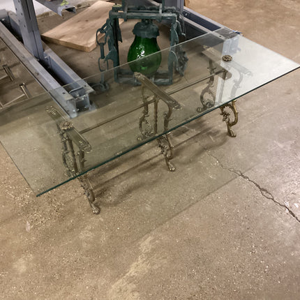 Glass and iron low table
