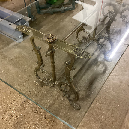 Glass and iron low table