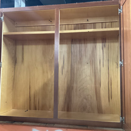 Upper brown cabinet striped