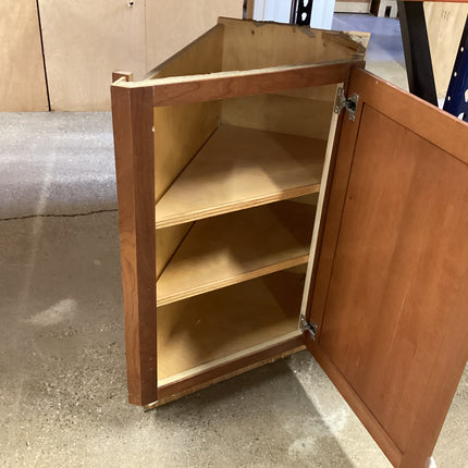 Lower brown corner cabinet