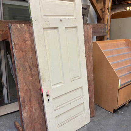 30in x 77-75 7/8in 5 Panel White Painted Door