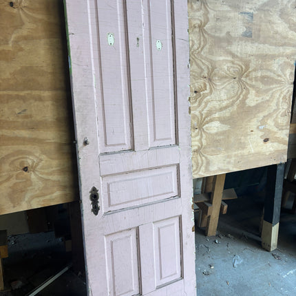 27 7/8in x 82 1/4in 5 Panel Pink/Stained Interior Door