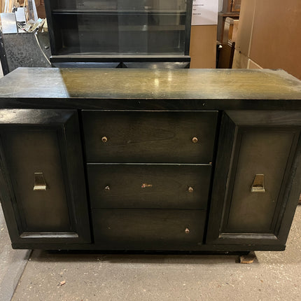 Olive Burst Credenza (Has matching glass cabinet)