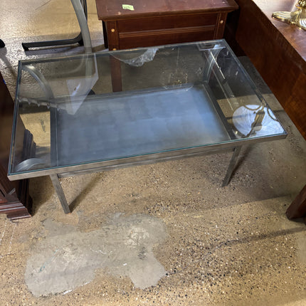 Square glass coffee table