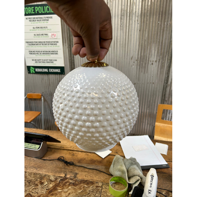 Vintage Hobnail Milky Glass Lamp Globe