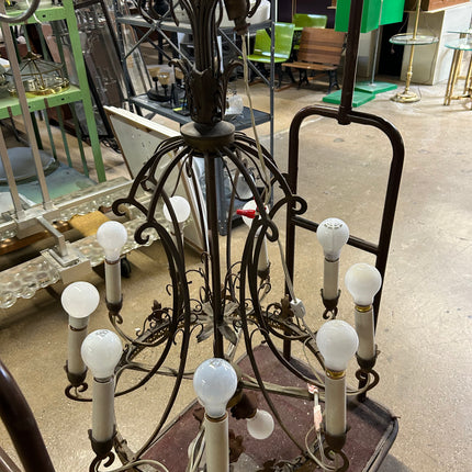 Antique 12 Bulb Metal Chandelier