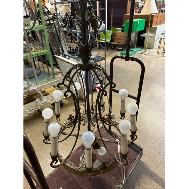 Antique 12 Bulb Metal Chandelier