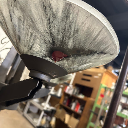 Metal Chandelier with Stained Glass Shades